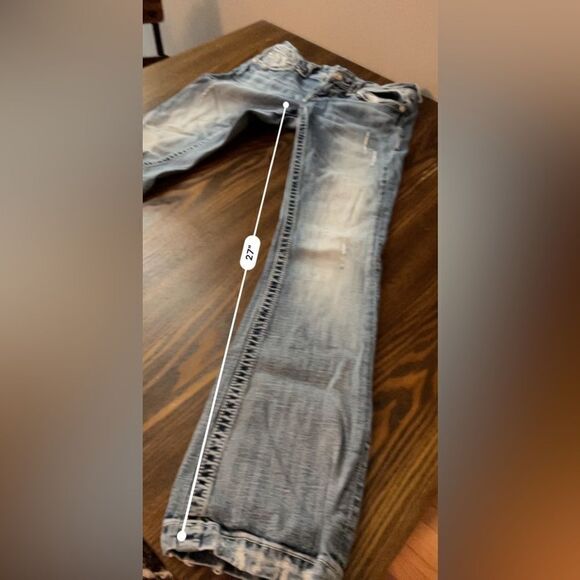 Miss Me distressed Denim Jeans women’s 26 bootcut light blue embellished bling - Picture 6 of 16